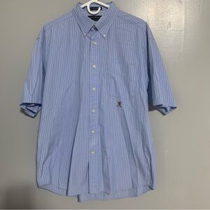 Tommy Hilfiger Golf Striped Short Sleeve Men’s Shirt‎ Size L Large Button Down.